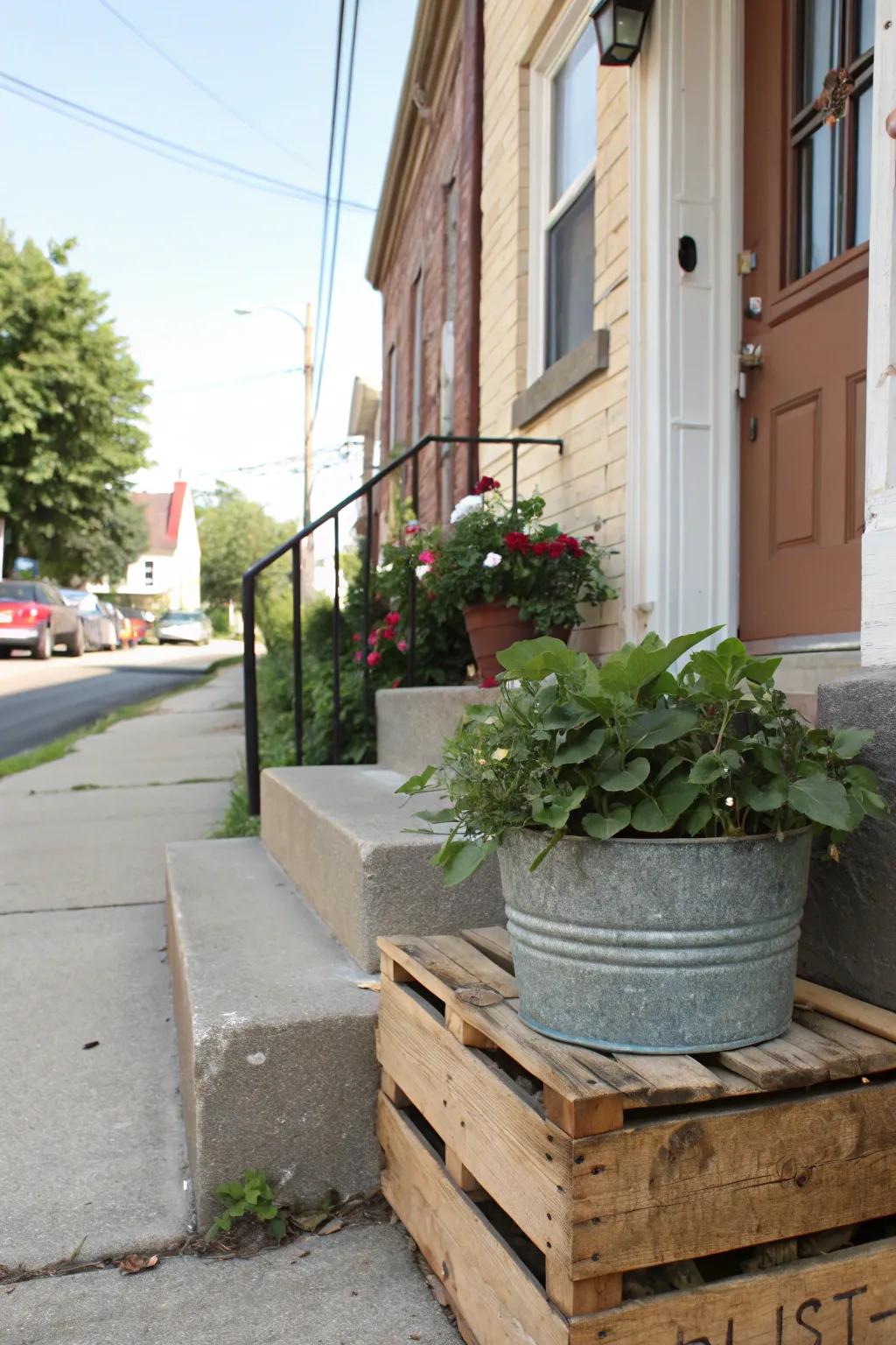 Unique planters bring character to your stoop.