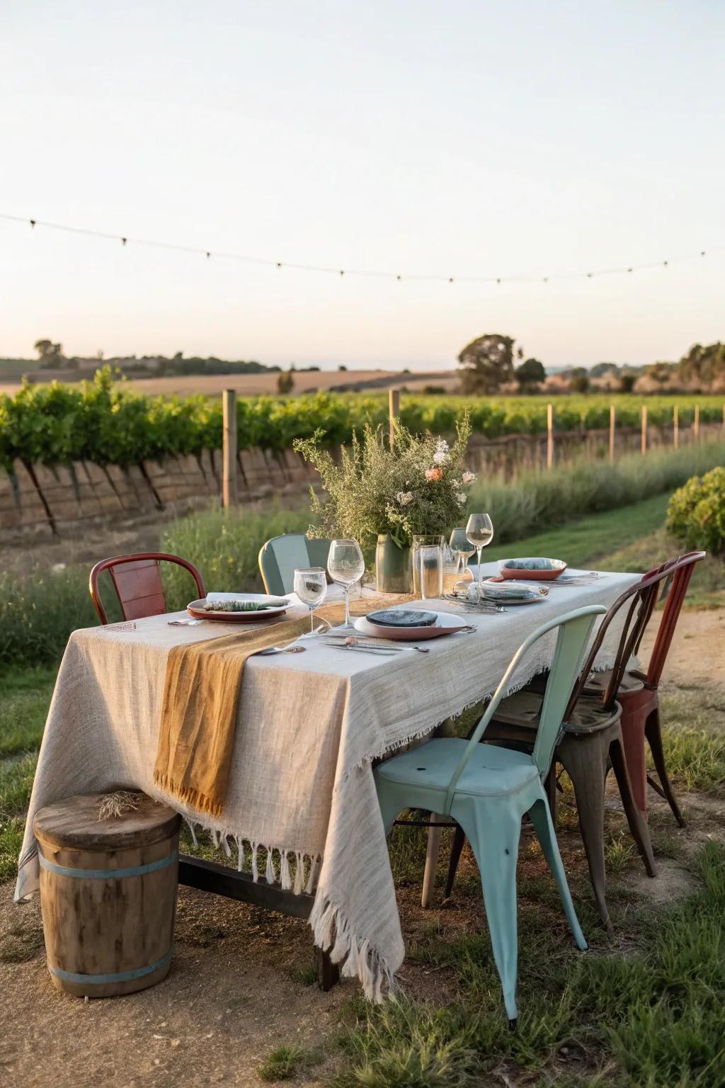 A farm table setting perfect for memorable gatherings.