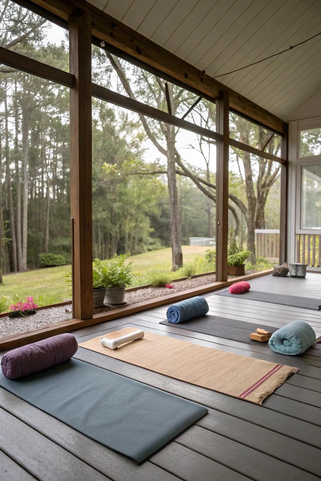 Create a private yoga retreat on your porch.