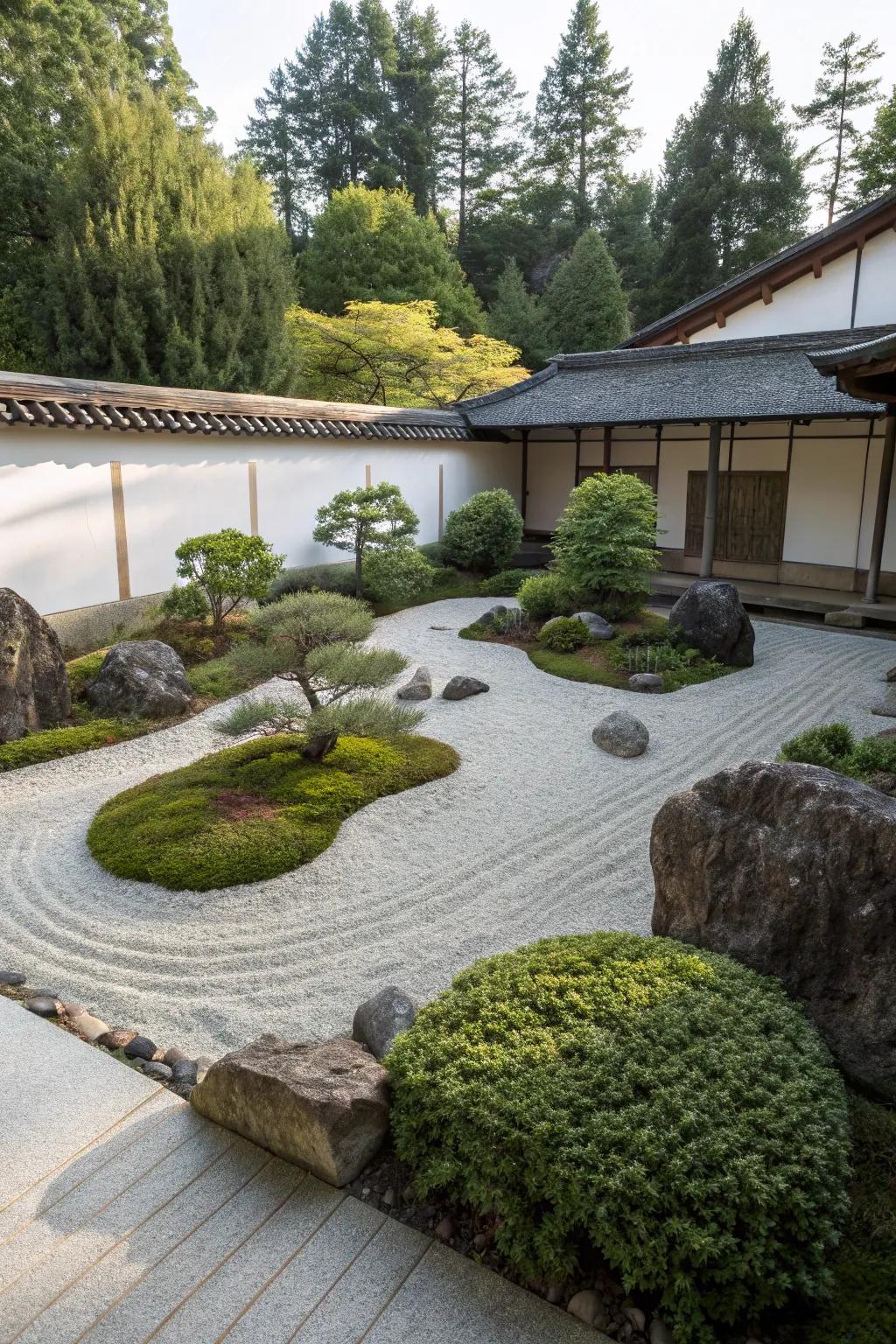 Japanese influences add tranquility to the tea garden.