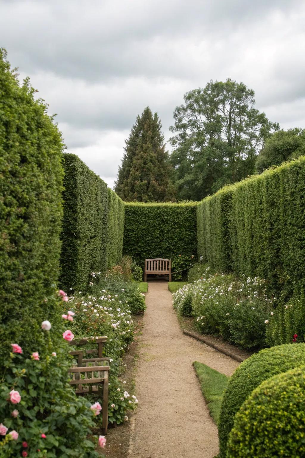 Natural barriers provide privacy in your tea garden.