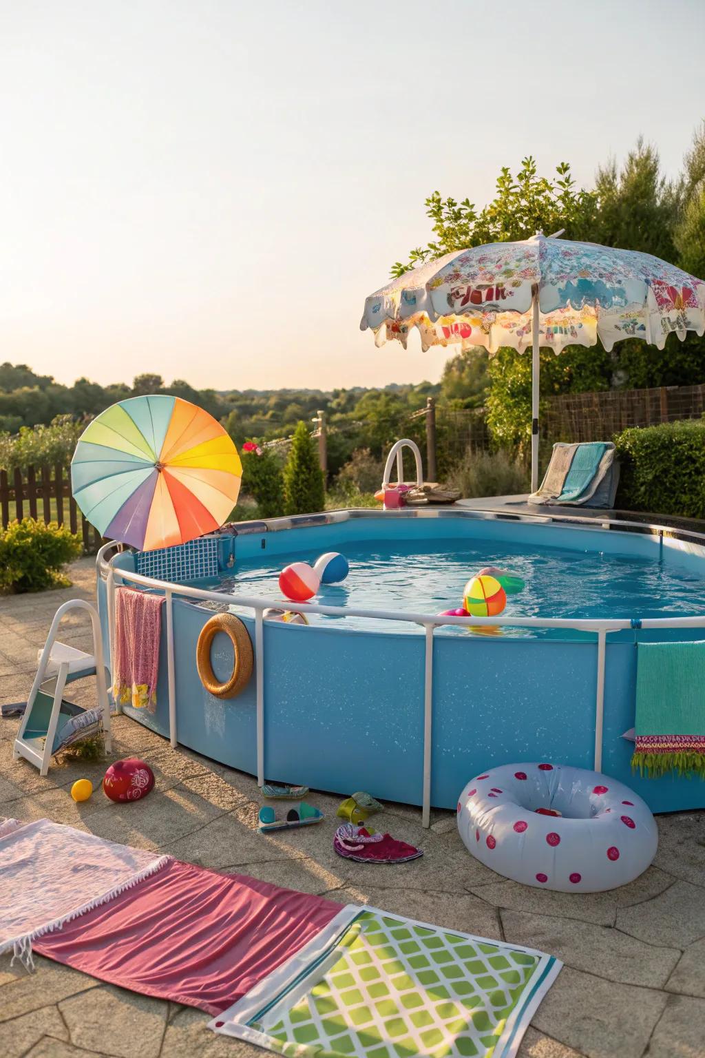 Coastal blues bring a refreshing ocean vibe to your pool.