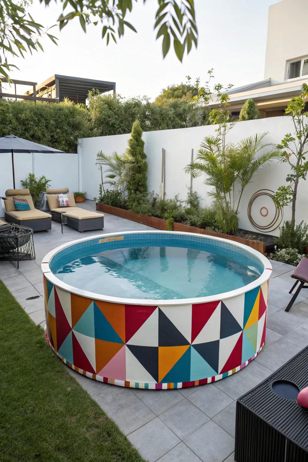 Geometric patterns bring a modern flair to your pool.