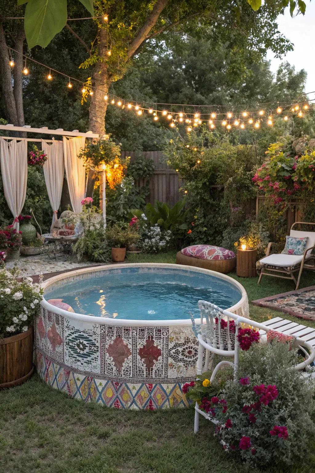 Bohemian patterns create a colorful and eclectic look.