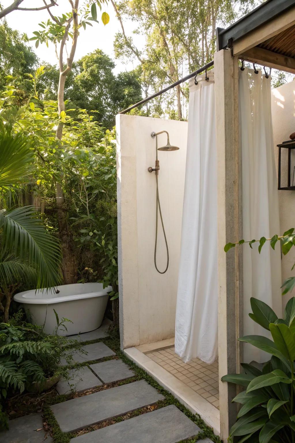 Curtains offer flexibility in privacy.