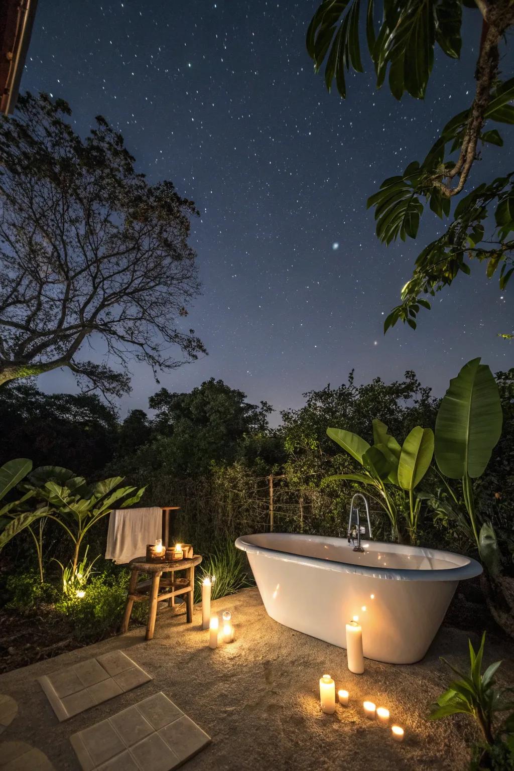 Bathe under the stars for a unique experience.