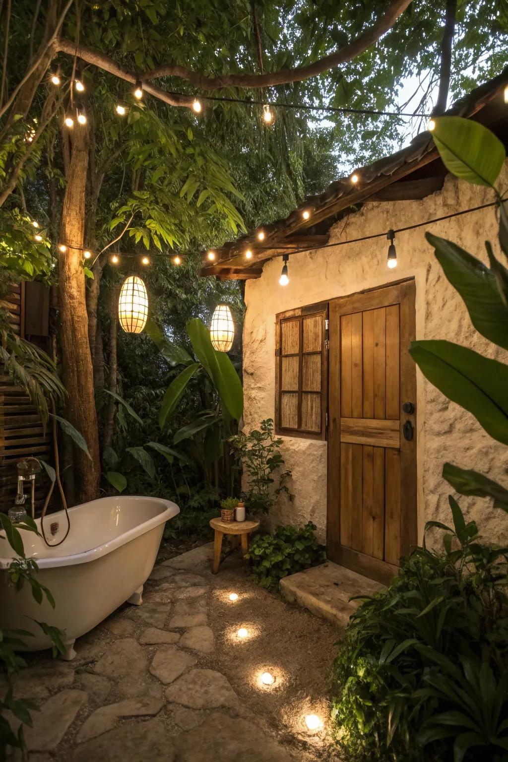 Lighting adds warmth and extends usability.