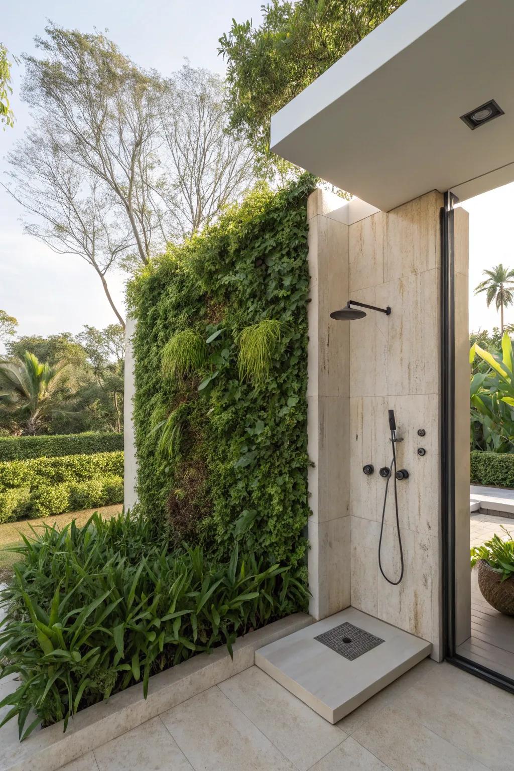 Plant walls provide privacy and beauty.