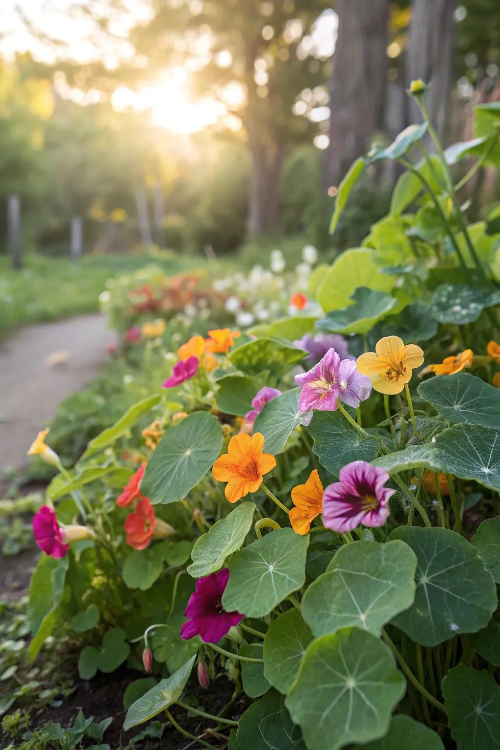 Edible flowers add color and flavor to every dish.