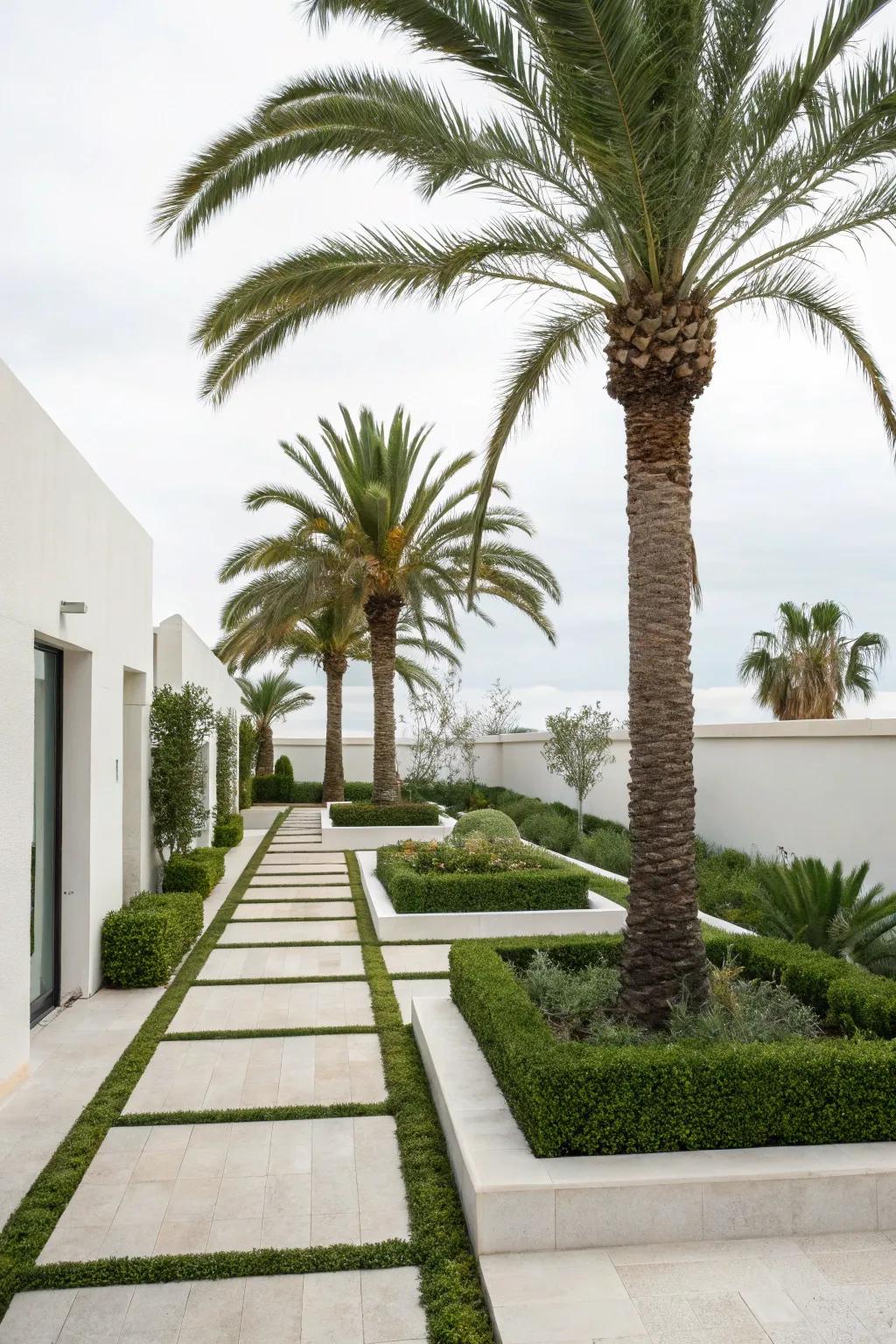 Palms add elegance to minimalist designs.
