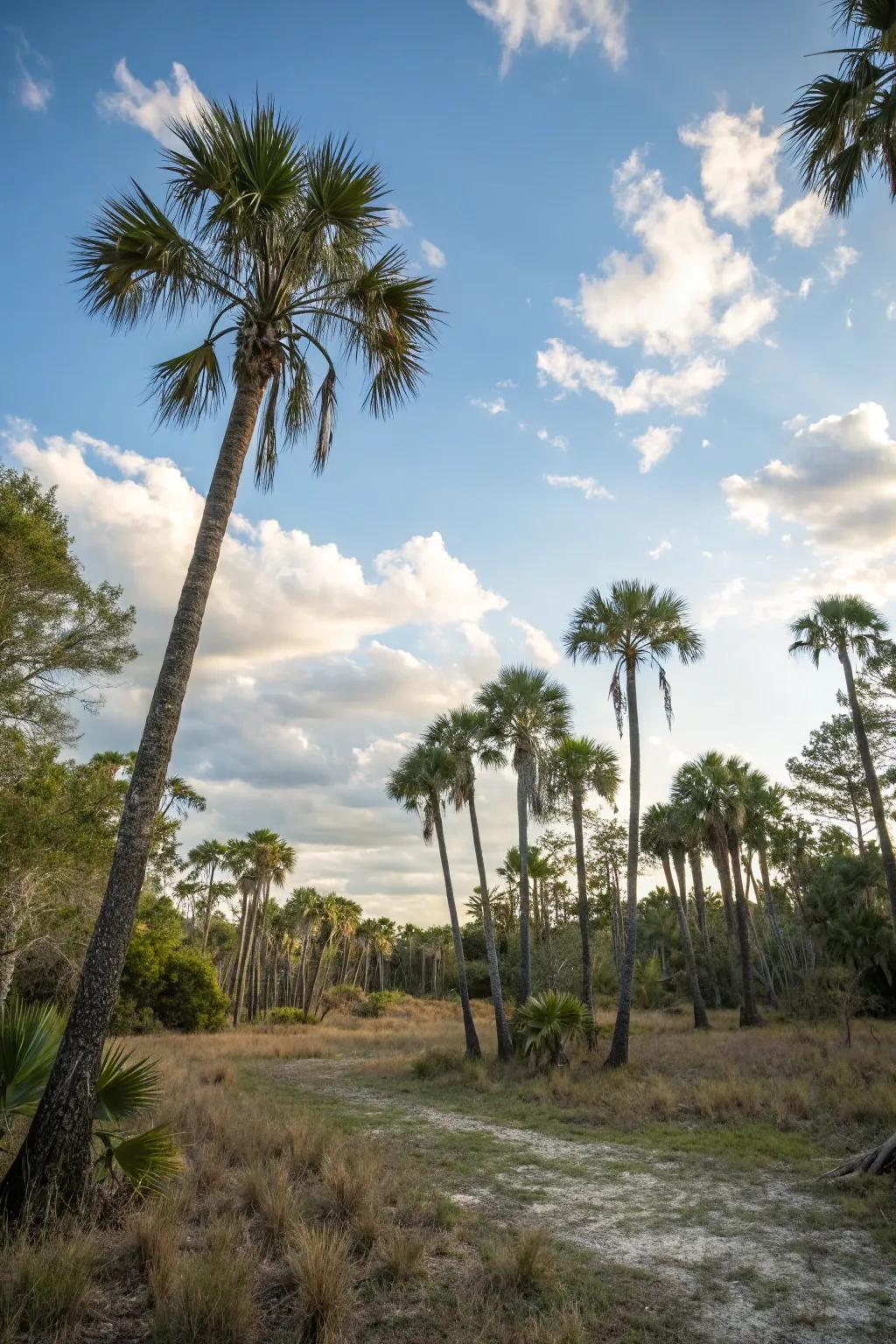 A palm grove offers a tranquil escape.