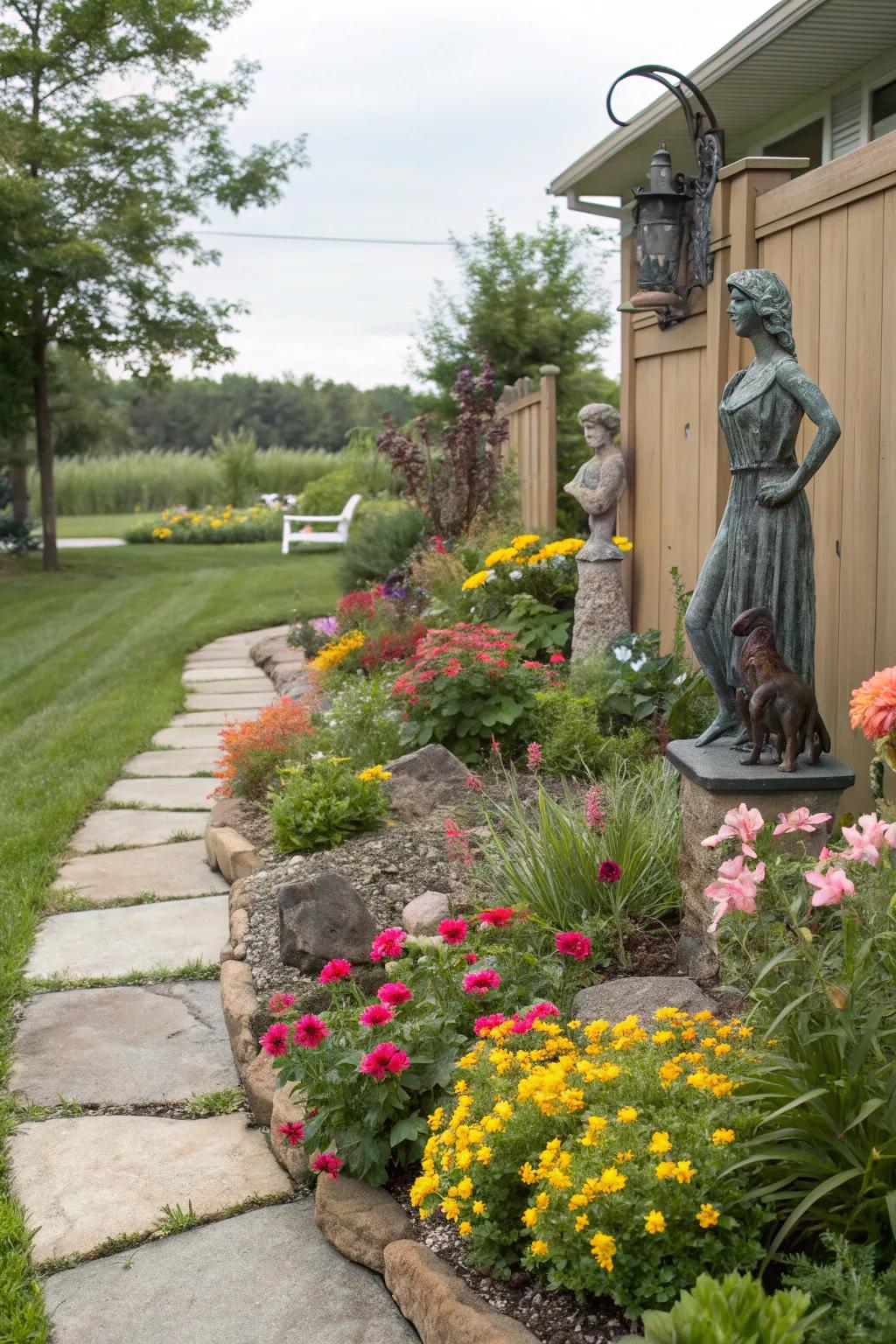 Garden art adds personality and flair to your flower bed.