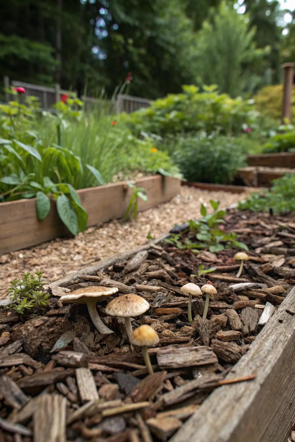 Wood chips provide an excellent environment for growing mushrooms.