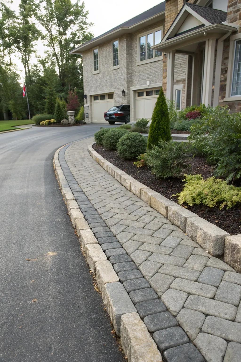 Define your driveway with classic Belgian blocks.