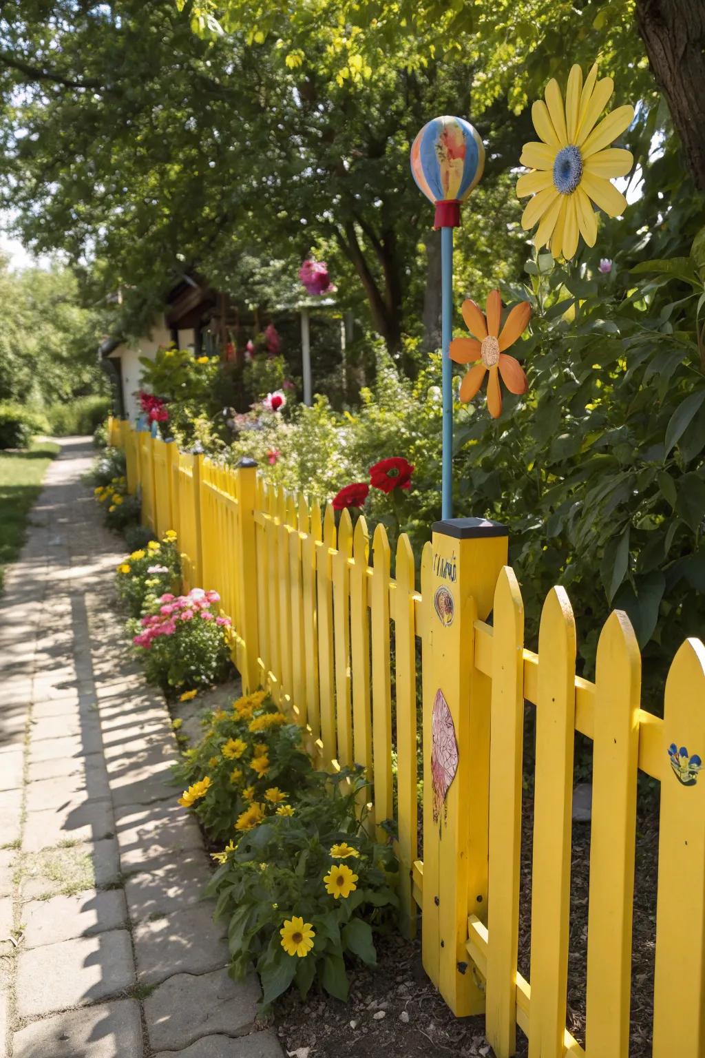Infuse joy into your garden with a sunshine yellow fence.