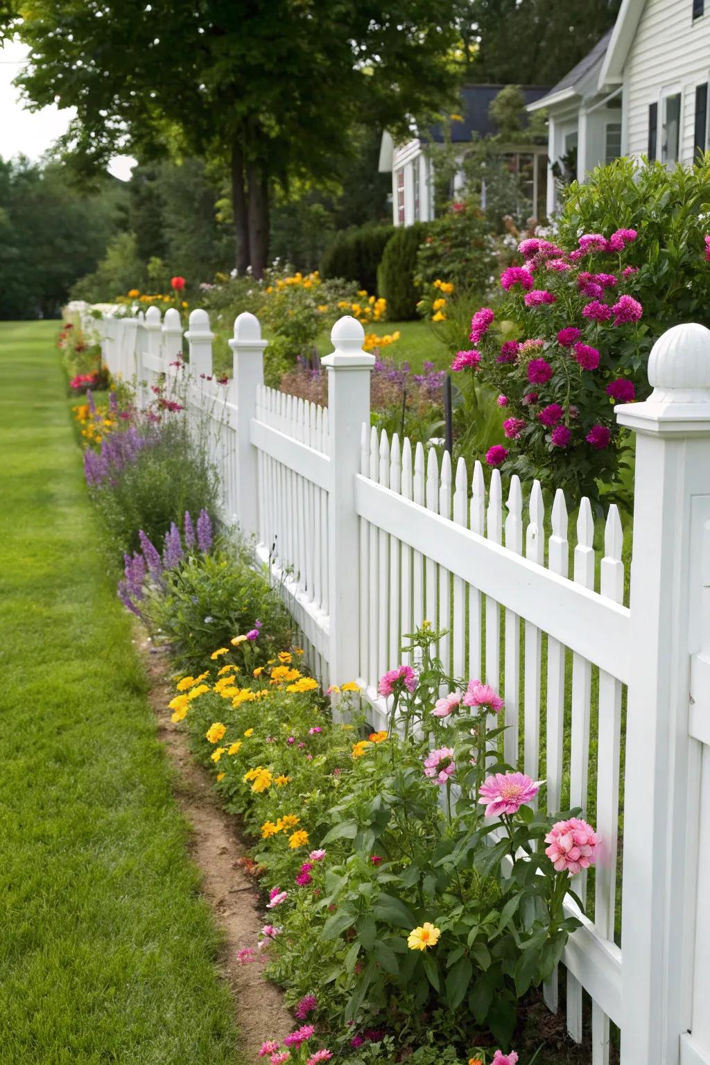 Embrace timeless elegance with a classic white fence.