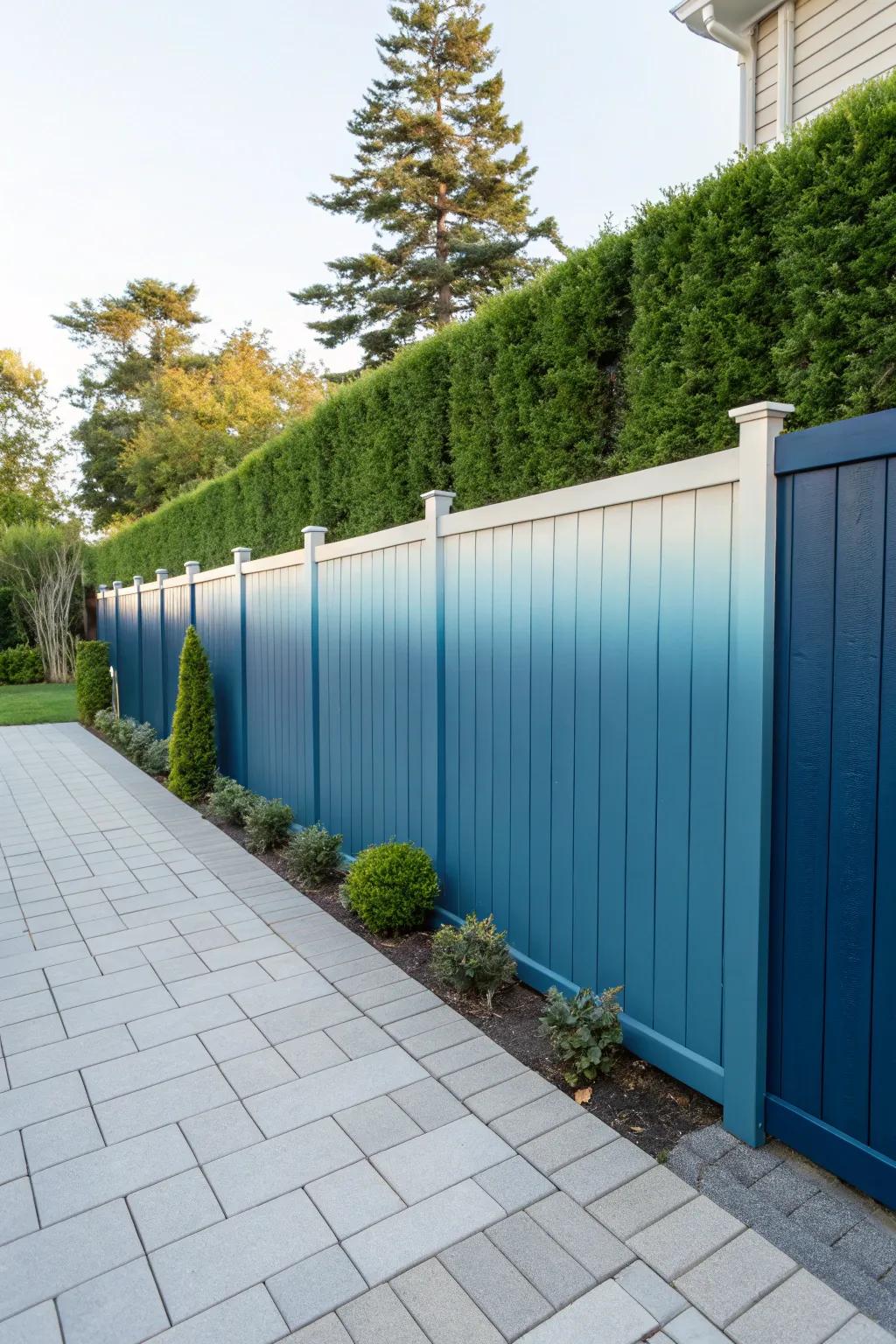Experiment with an ombre effect for a dynamic fence look.