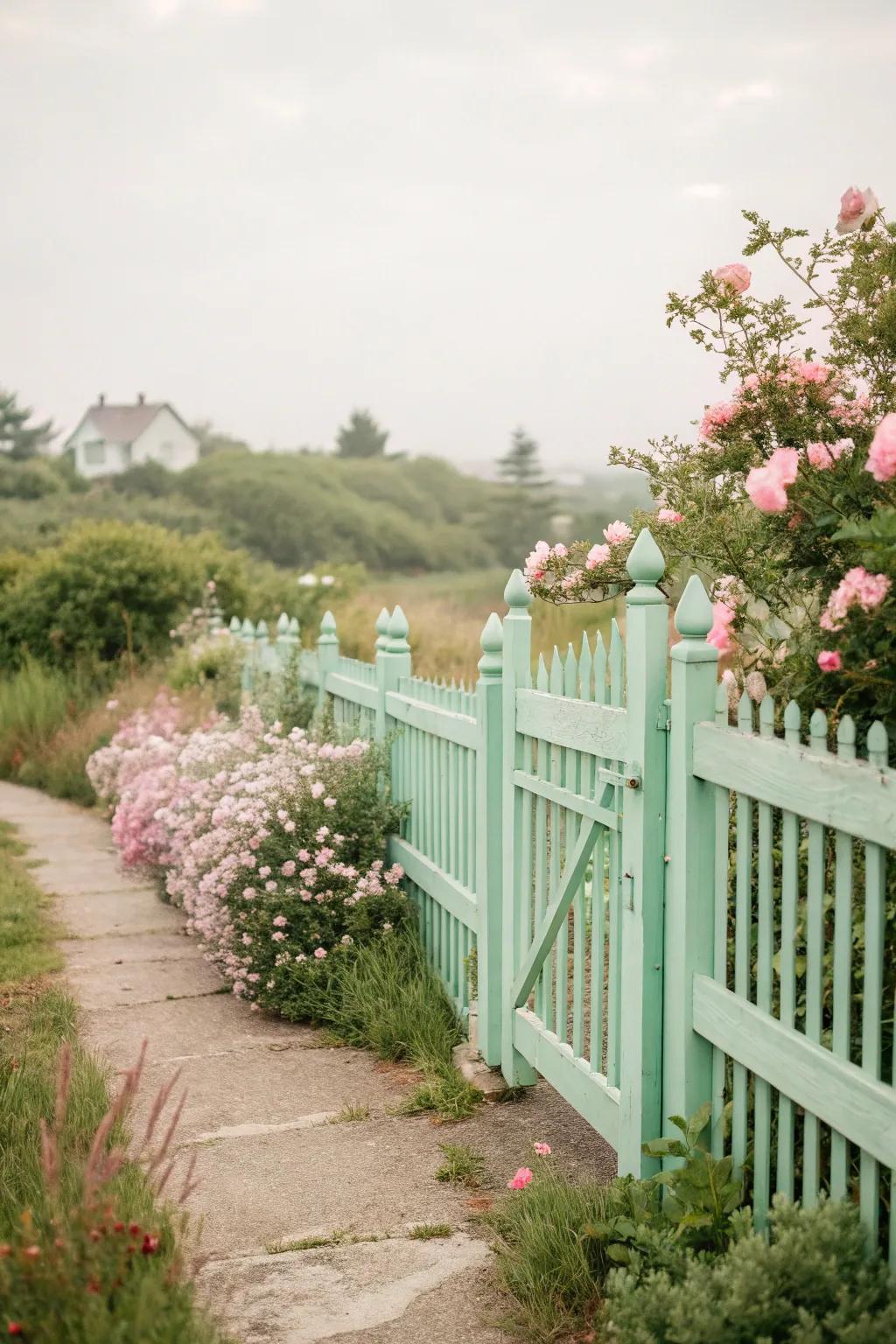 Add a whimsical touch with pastel fence colors.
