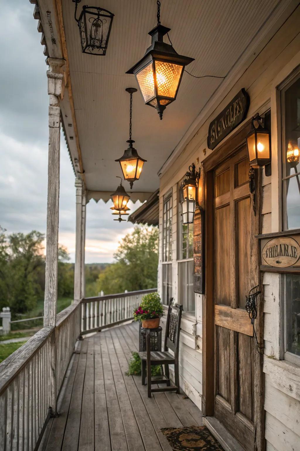 Vintage accessories add charm and character.