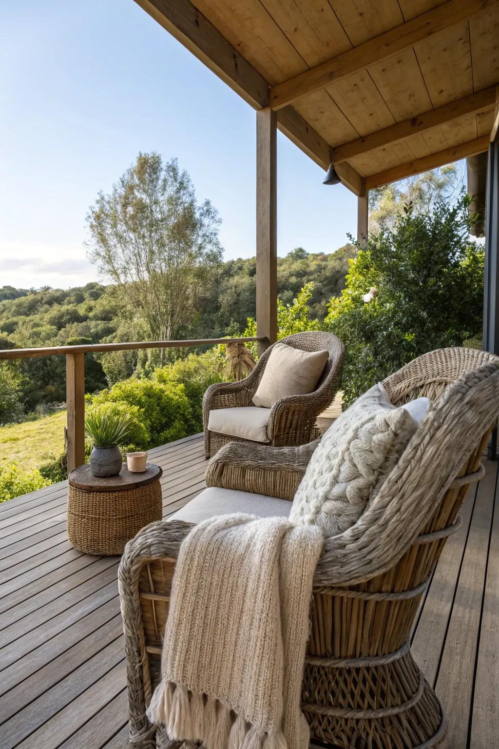 Comfortable seating ensures every porch moment is relaxing.