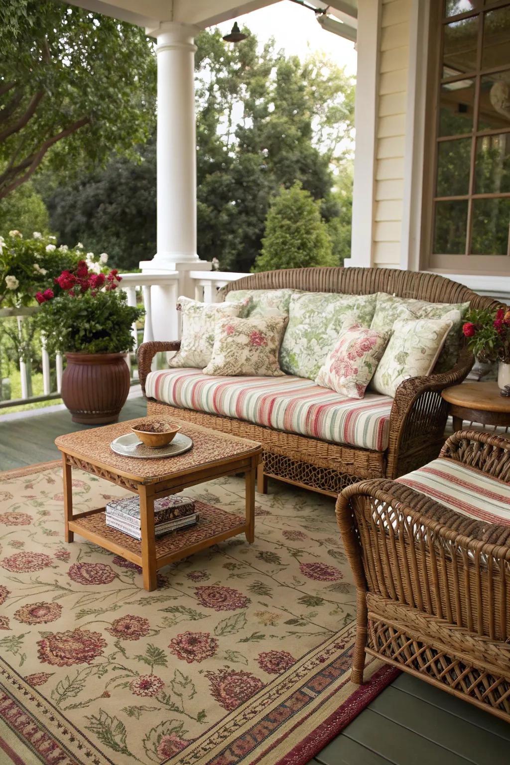 Patterns bring your porch to life with a touch of whimsy.