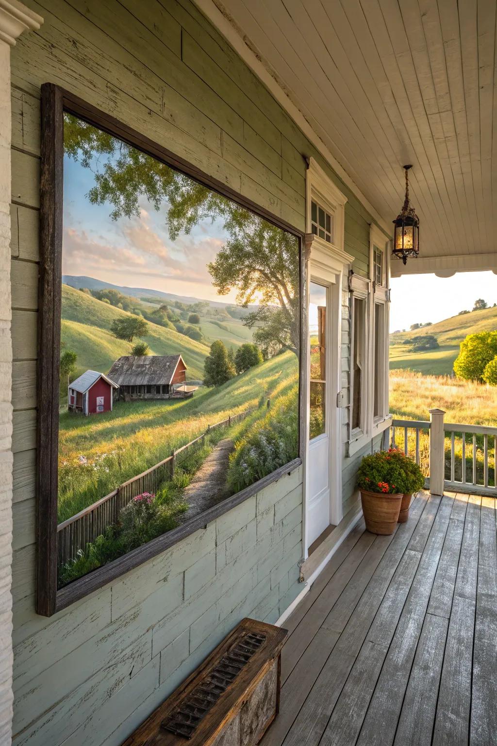 Outdoor art adds an elegant touch to your porch.