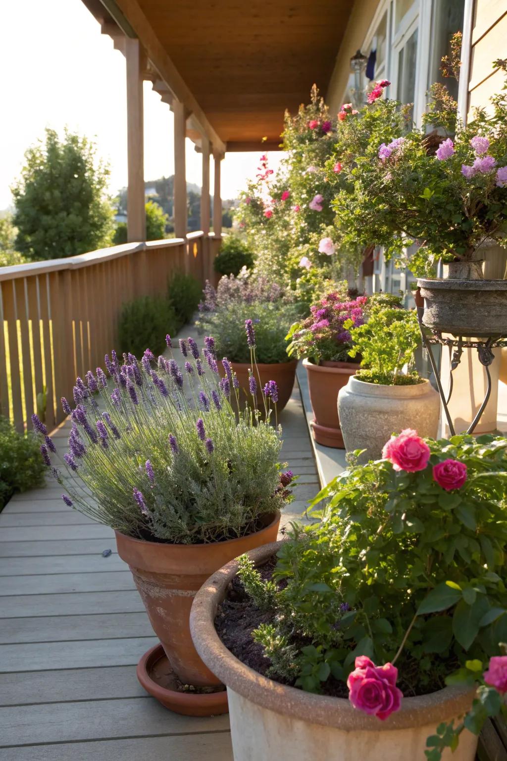 A burst of greenery and blooms for a refreshing porch vibe.