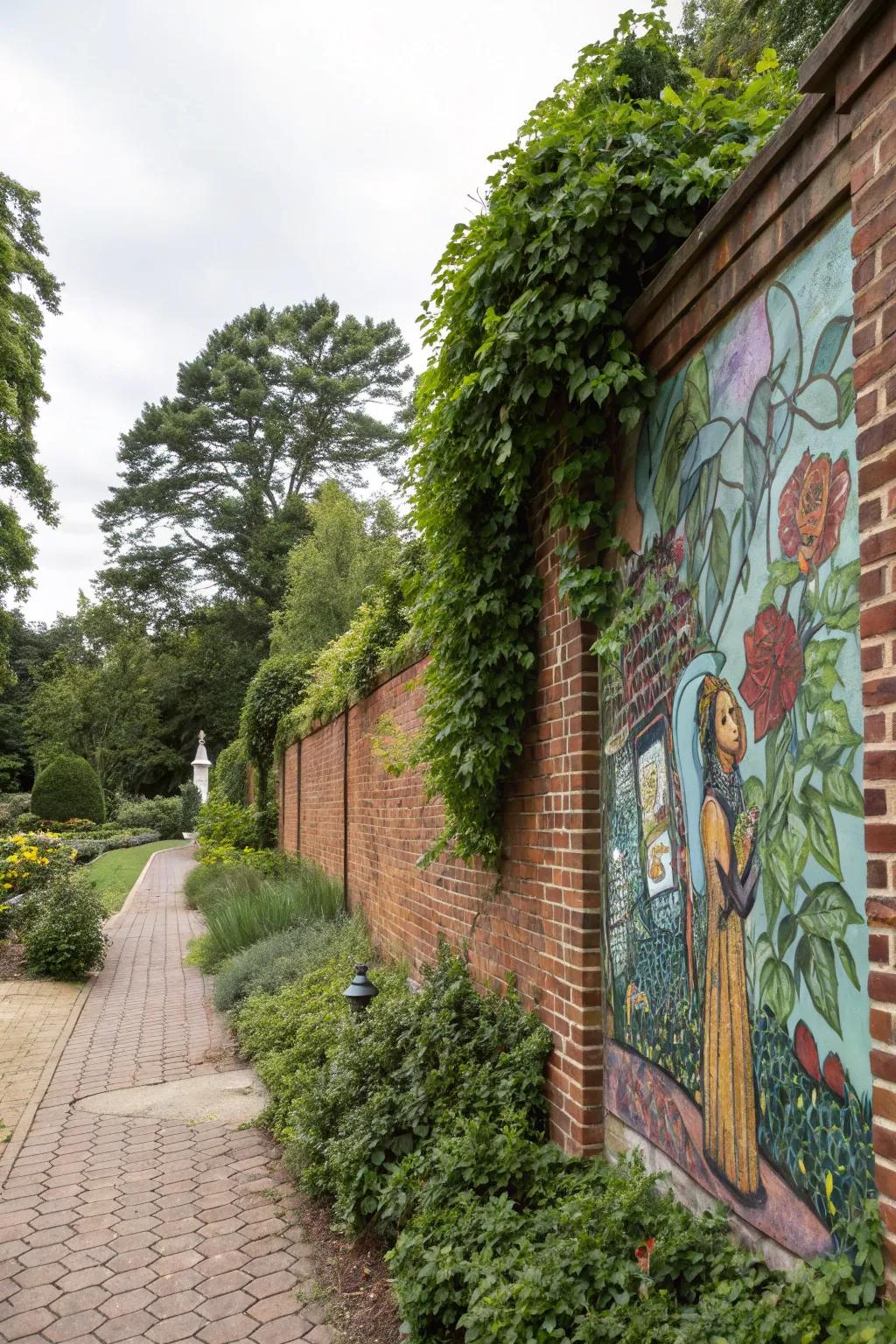 Express yourself with a mural on your brick wall.