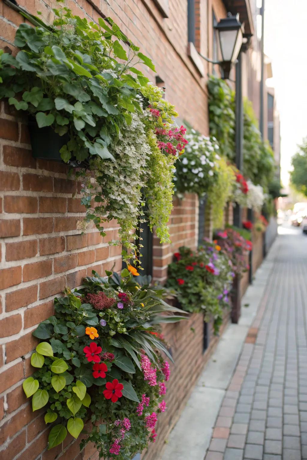 Transform your brick wall into a lush vertical garden.
