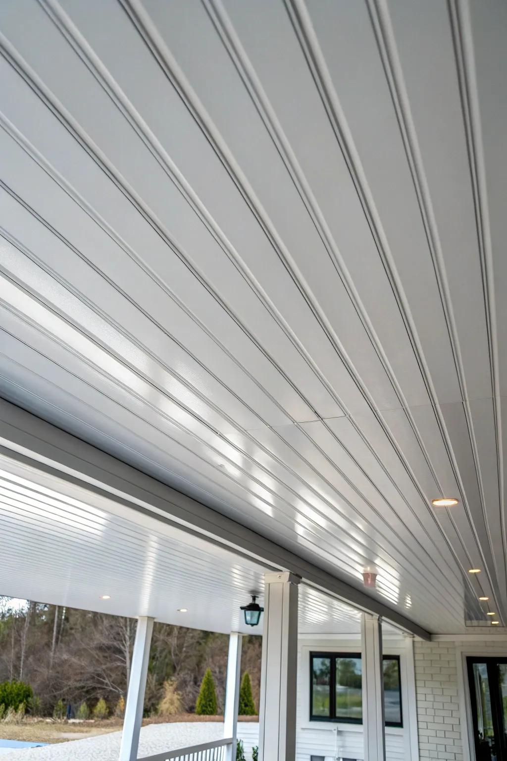 PVC panels offer durability and low maintenance.