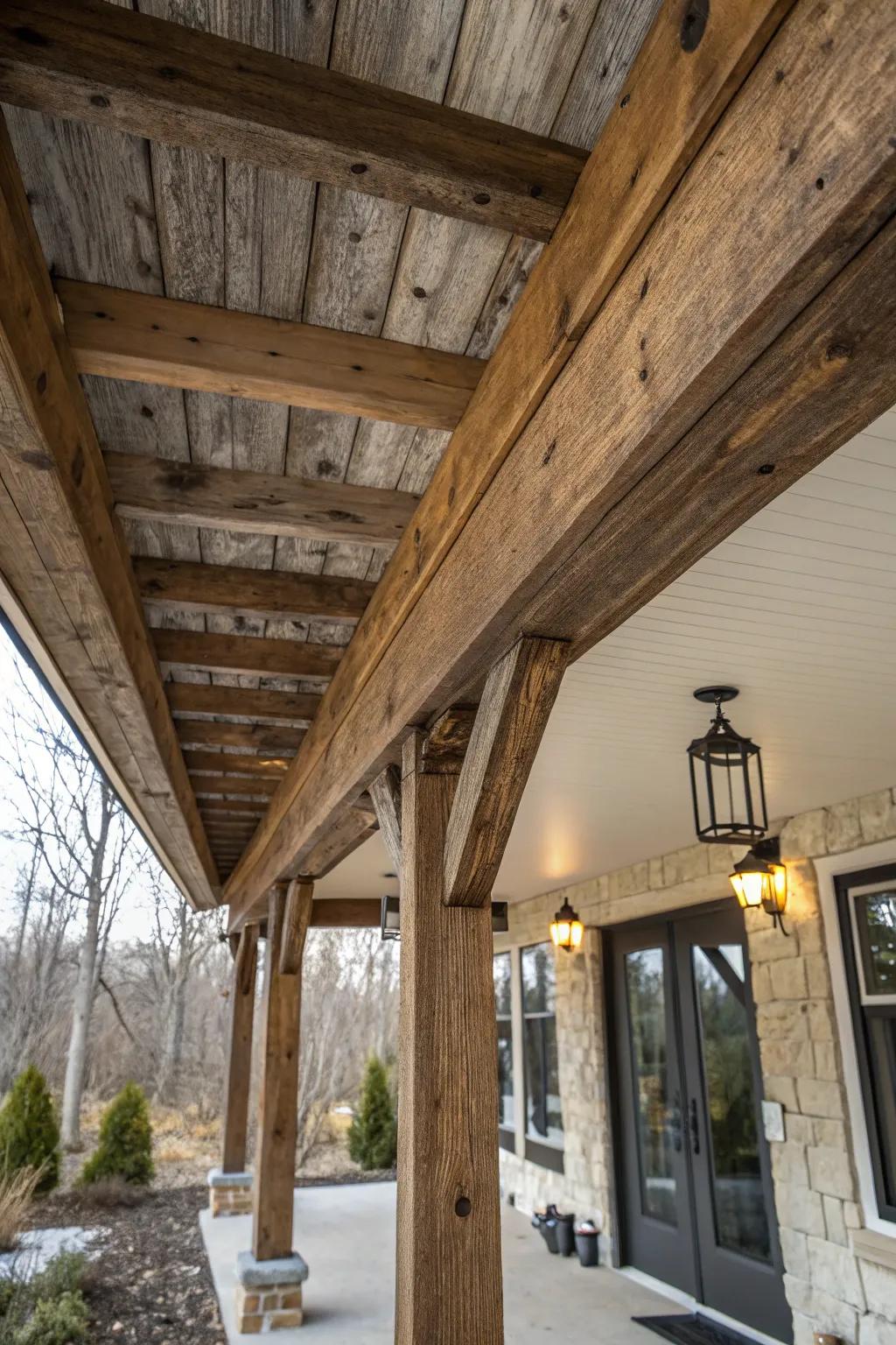 A rustic beam adds character and coziness to your space.