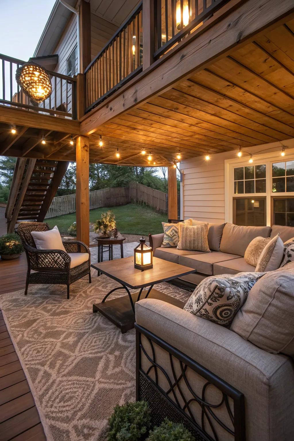 Make your under-deck space a stylish living area.