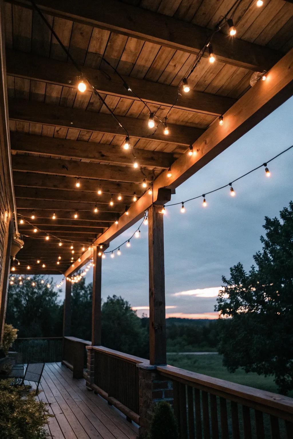 String lights add charm and usability to your under-deck space.