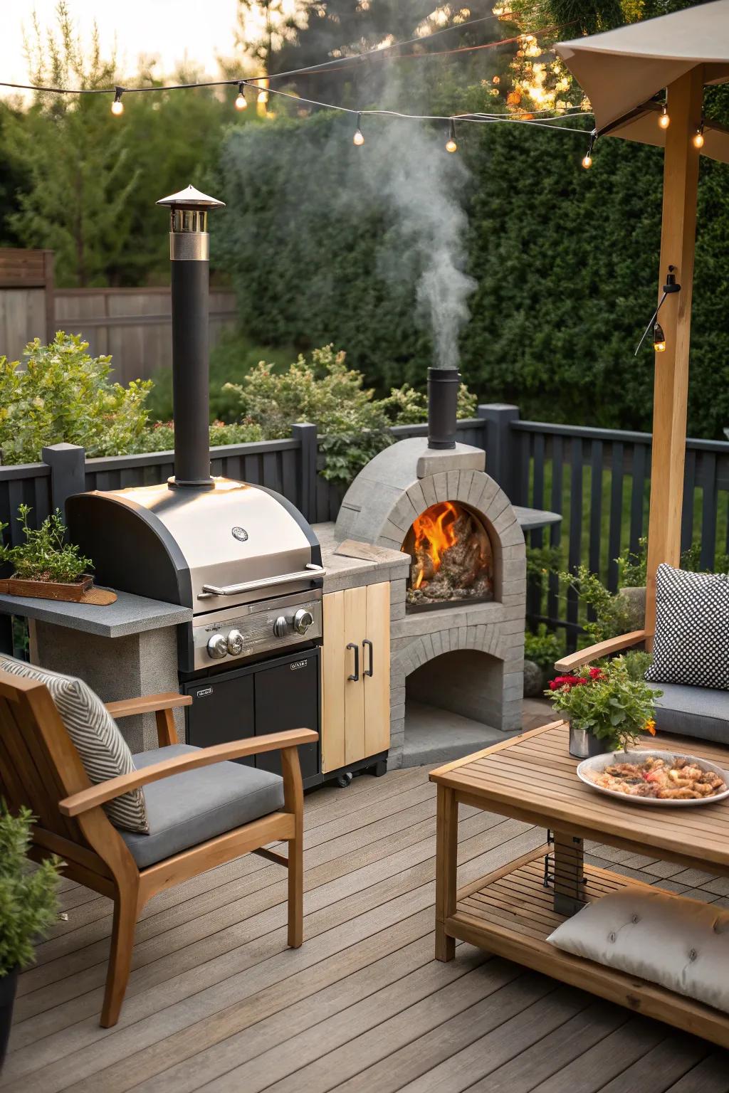 A pizza oven for diversifying the grilling experience.