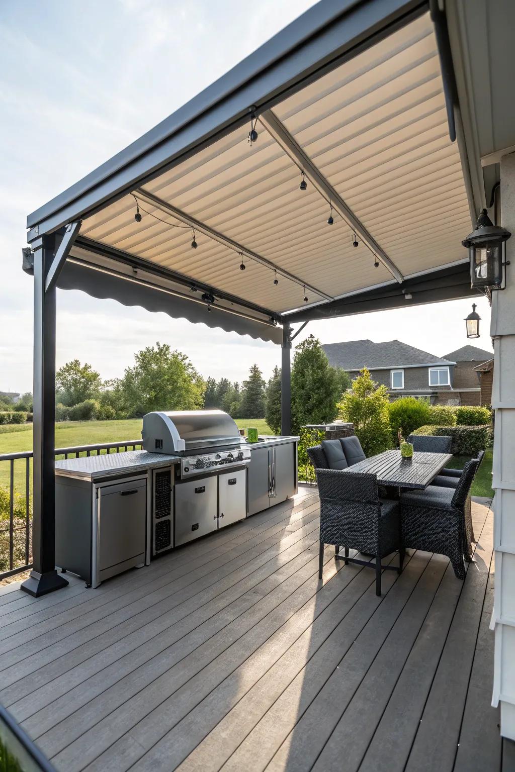 A versatile grilling deck equipped for all seasons.