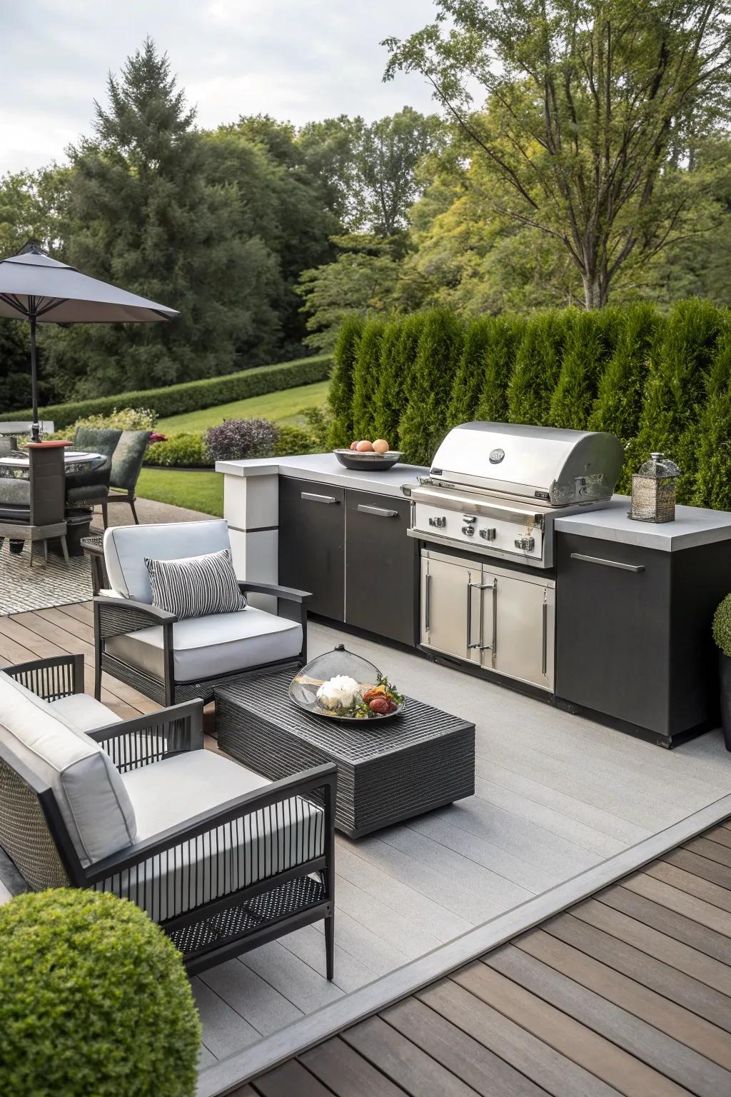 A modern deck with sleek and stylish design features.