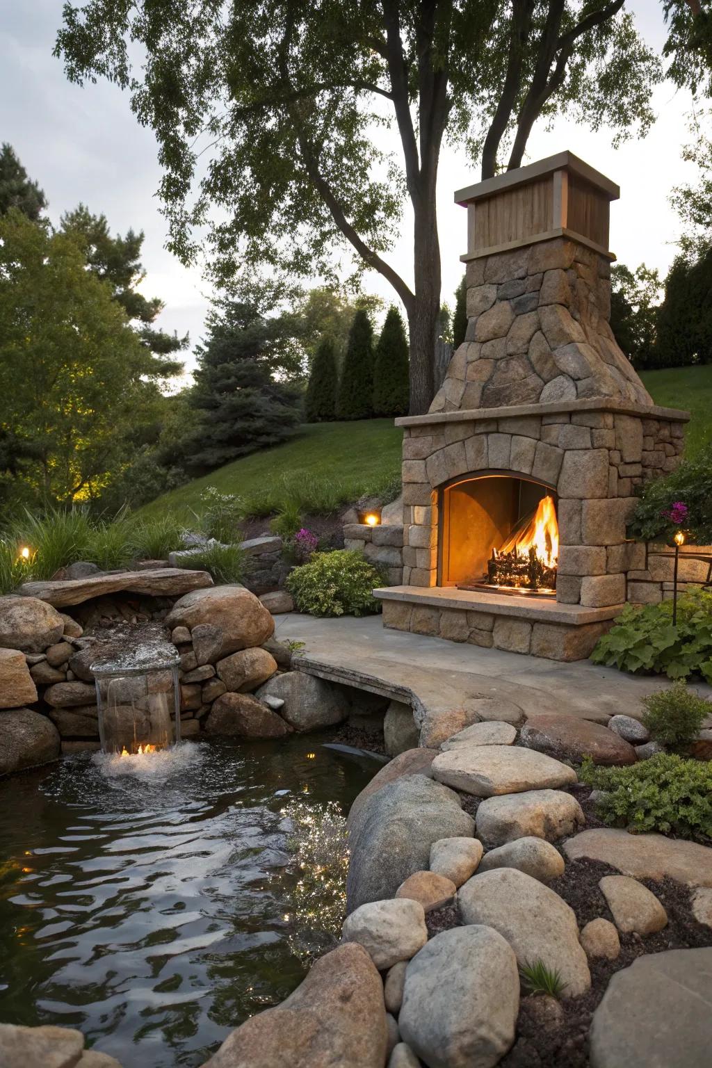 Combining fire and water adds a unique and soothing element.