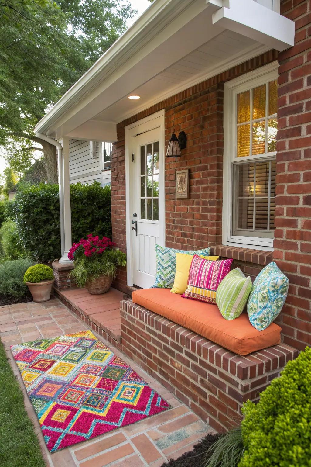 Colorful accents can add a personal touch and brighten up your porch.