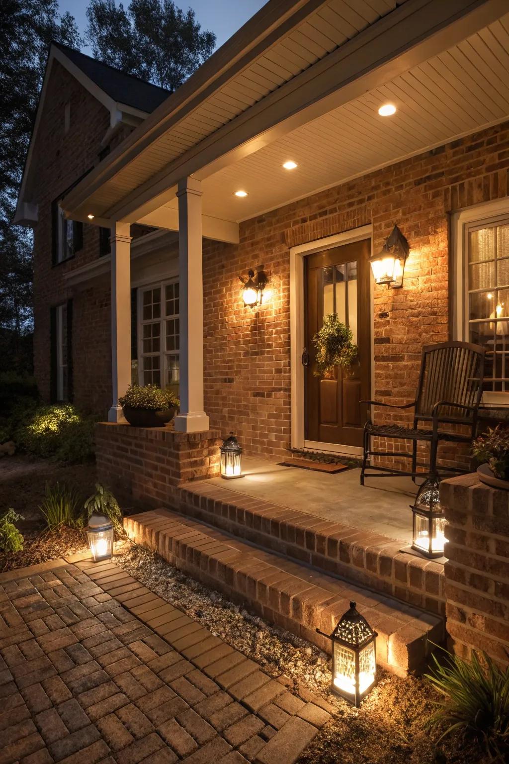 Stylish lighting can enhance the porch's ambiance and extend its usability into the evening.