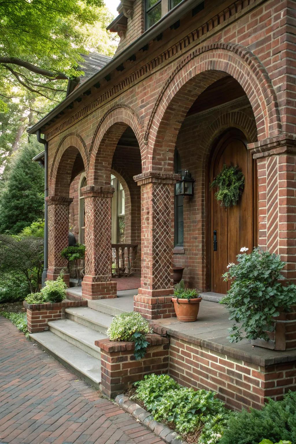 Brick arches bring a timeless elegance to your porch.