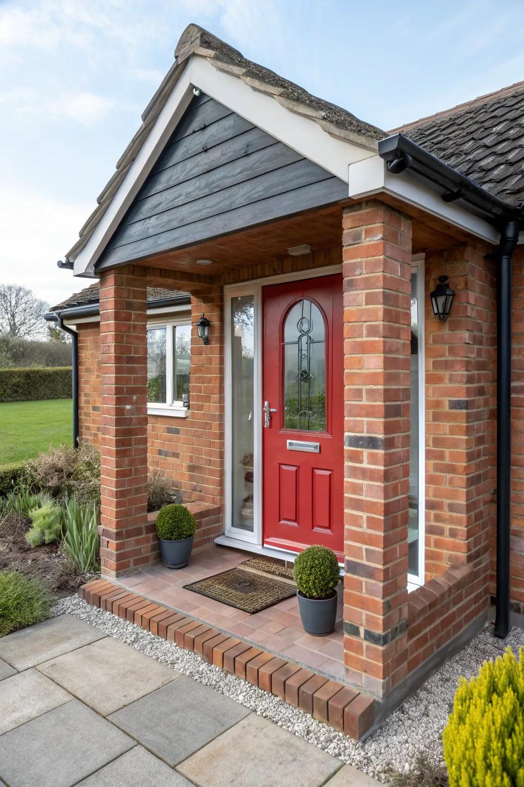 A distinctive front door can be the focal point of your porch.