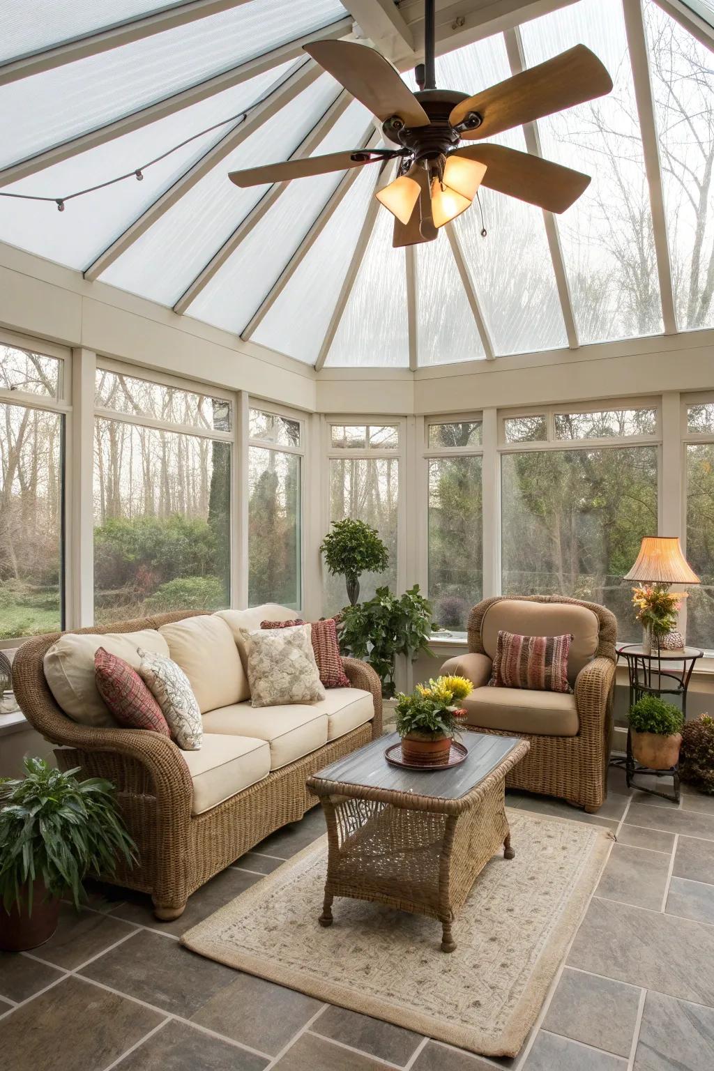 Ceiling fans are functional and add style.