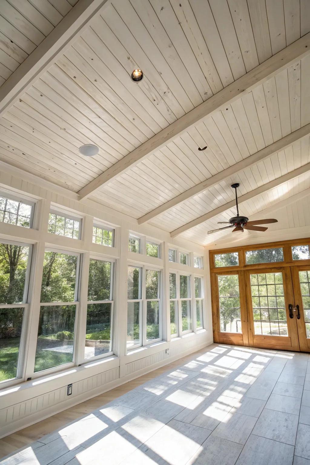 Whitewashed wood creates a fresh, beachy feel.