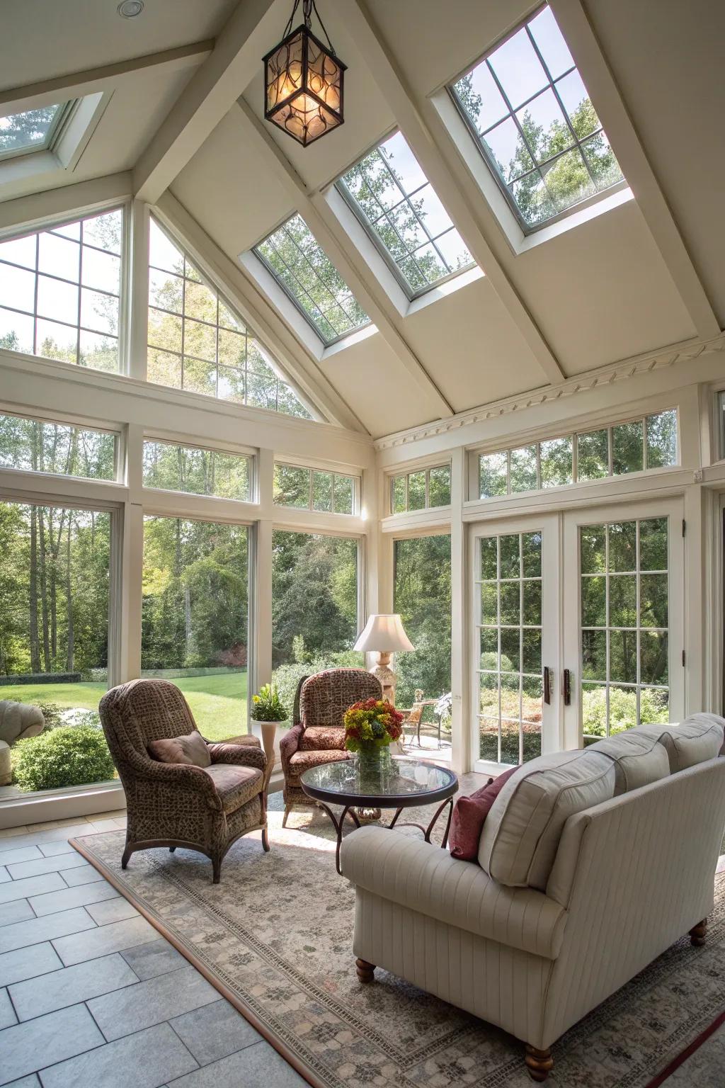 Vaulted ceilings make your sunroom feel open and airy.
