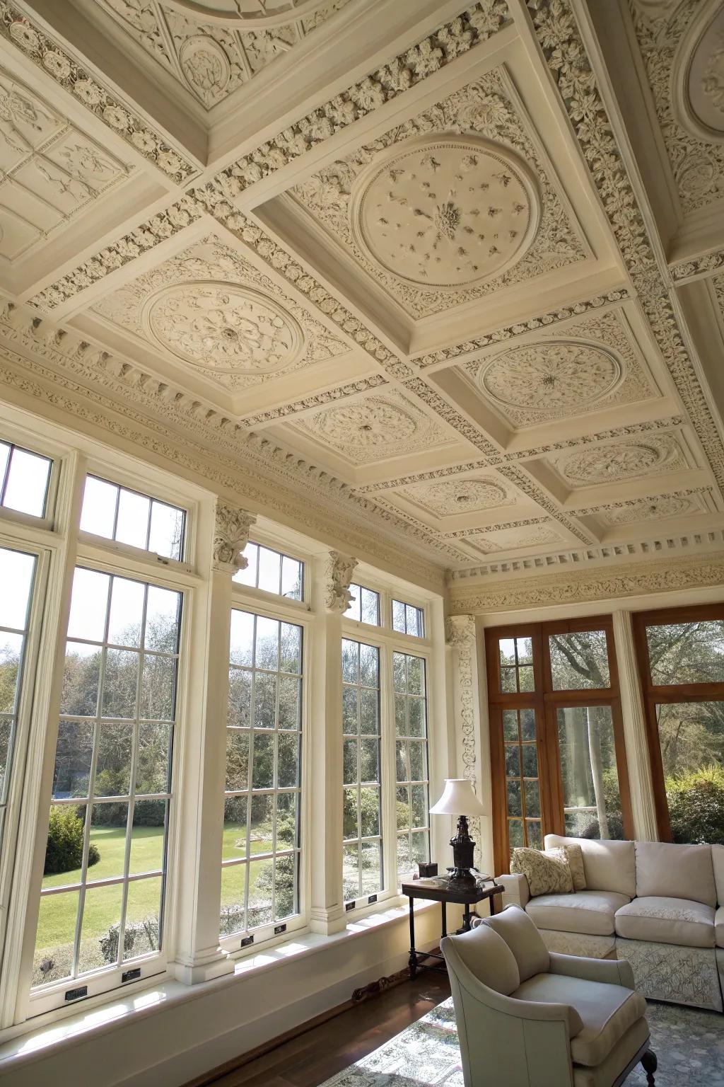 Intricate moldings add sophistication and detail.