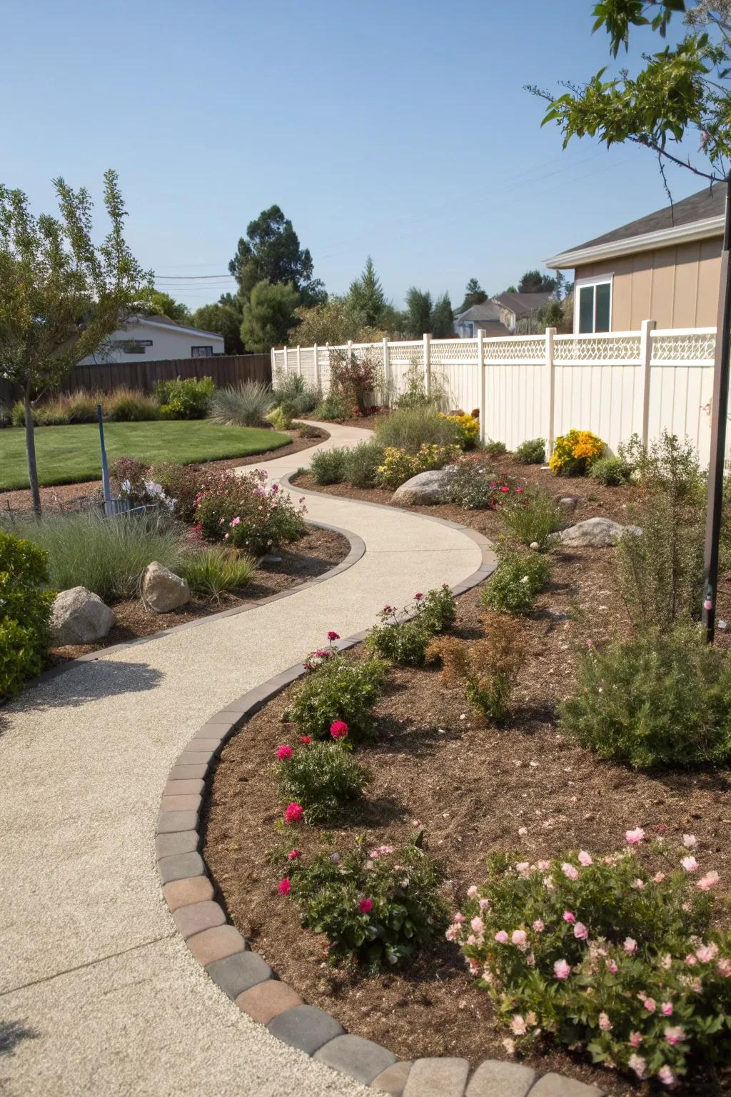 Winding pathways made from decomposed granite add a touch of elegance to any front yard.