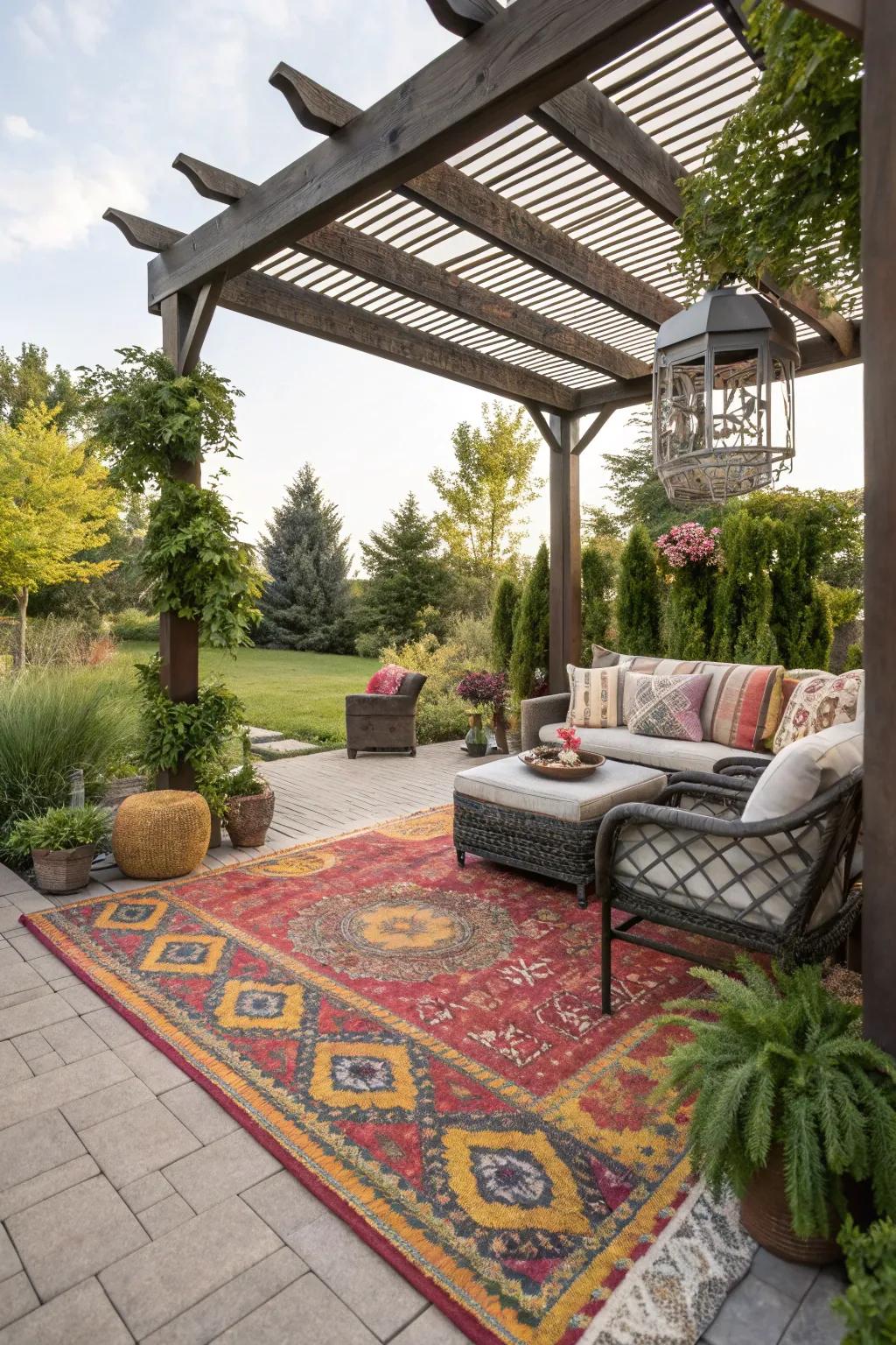 Outdoor rugs bring comfort and style to your patio area.