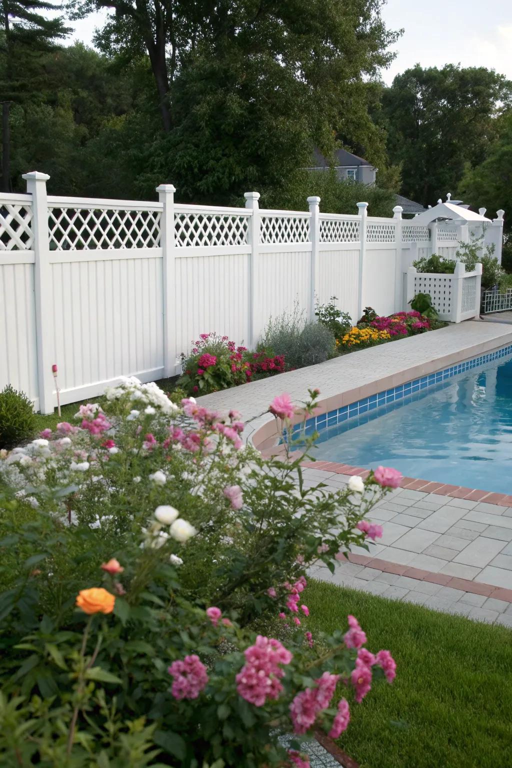 Lattice-tops add decorative elegance to vinyl fences.