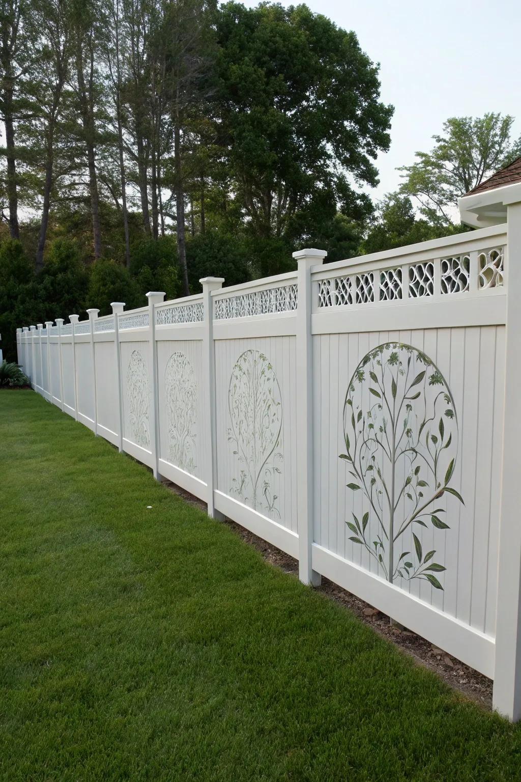 Custom inserts turn vinyl fences into unique art pieces.