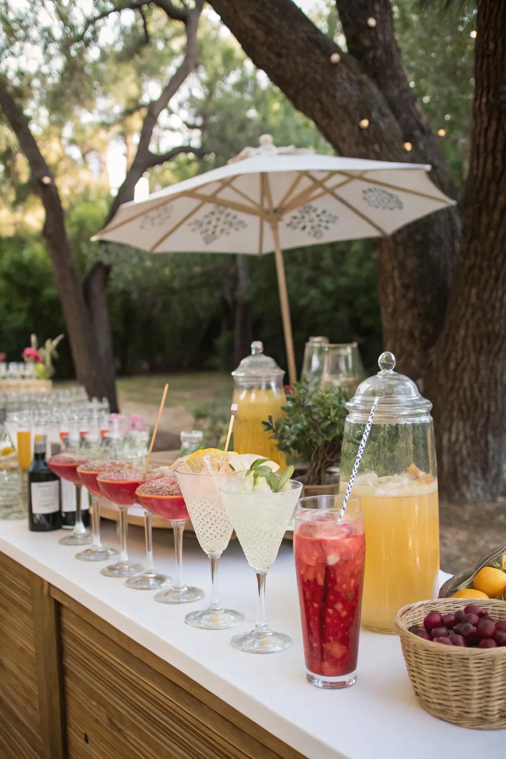 A seasonal drink selection refreshes and delights guests.